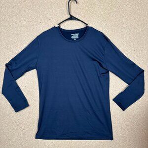 ThermaJohn Men 2XL Navy Long Sleeve Thermal Shirt Polyester Spandex Stretch Base
